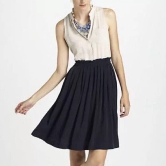 Postmark by Anthropologie Cream & Navy Blue Sleeveless Mini Dress sz 12 - Picture 6 of 8
